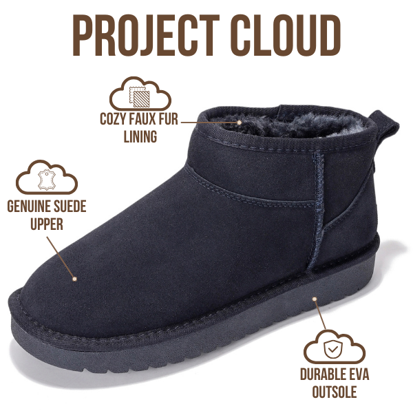 Project Cloud | "Hippy" Women Ankle Boots | 100% Genuine Suede | Water Resistant | ProjectPlush | Lightweight | Non-Slip