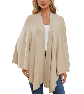 Women's Elegant Shawl Wraps Soft Open Front Poncho Sweater (Buy 2 Free Shipping)