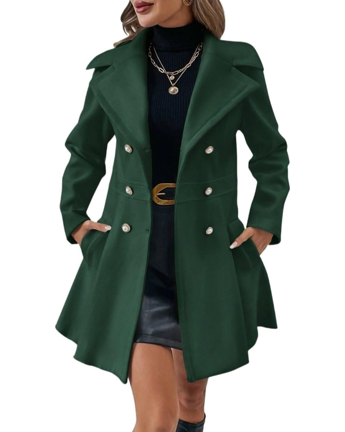 Womens Elegant Double Buttoned Winter Warm Wool Coat(BUY 2 FREE SHIPPING)