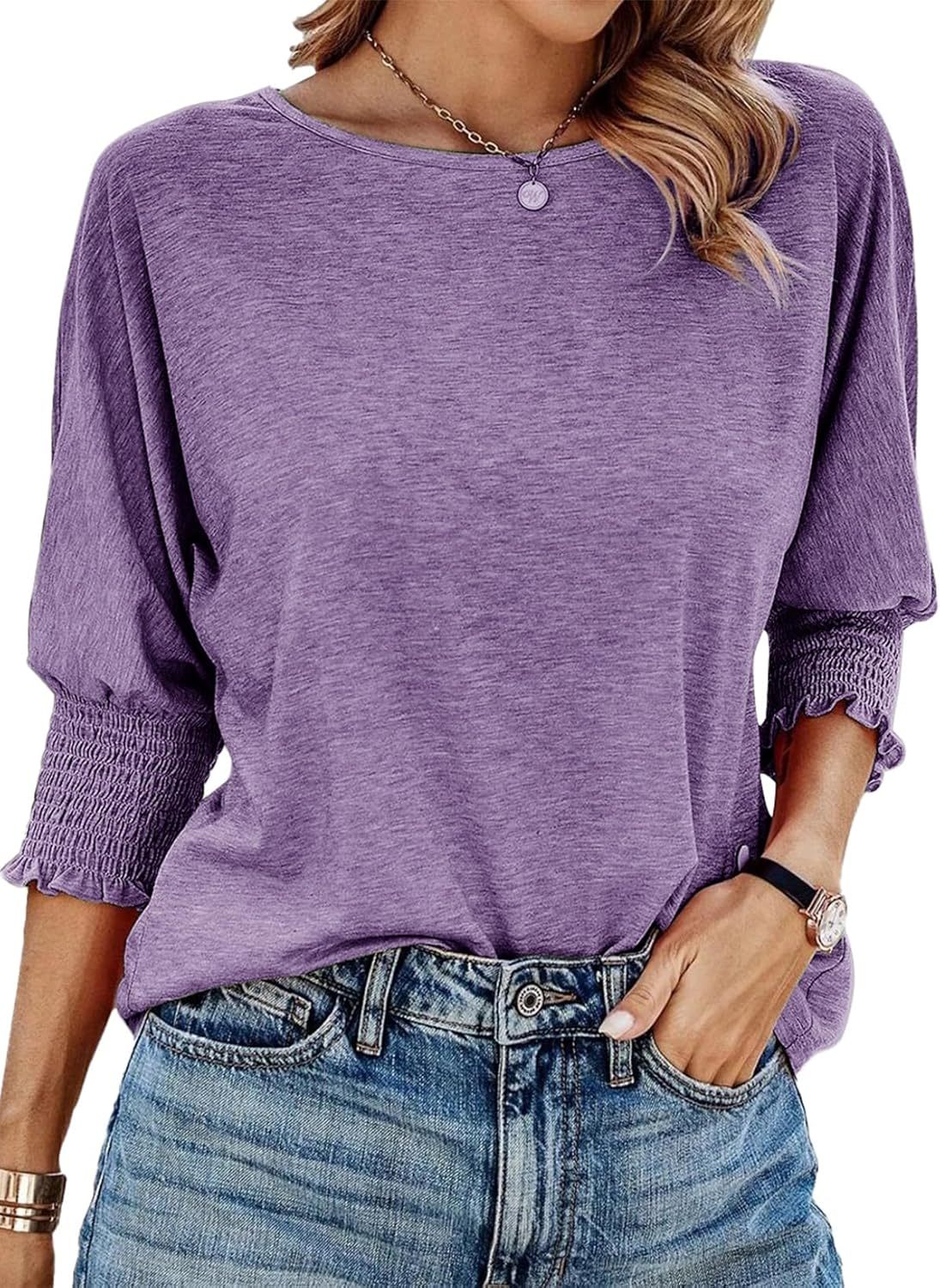 Women's Round Neck 3/4 Sleeve T-Shirt(Buy 3 Free Shipping)