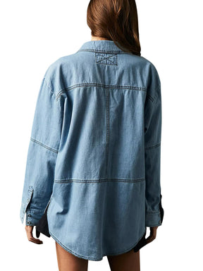 New Women's Denim V-Neck Pullover Shirt (Buy 2 Free Shipping)