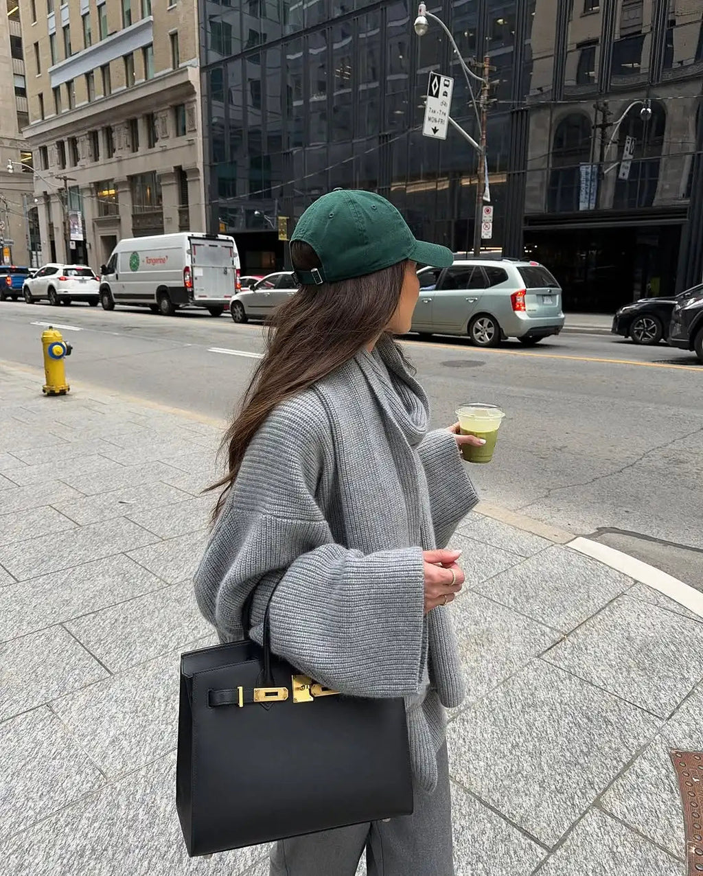 Oversized Grey Sweater - Women's Long-Sleeved Knitted Pullover