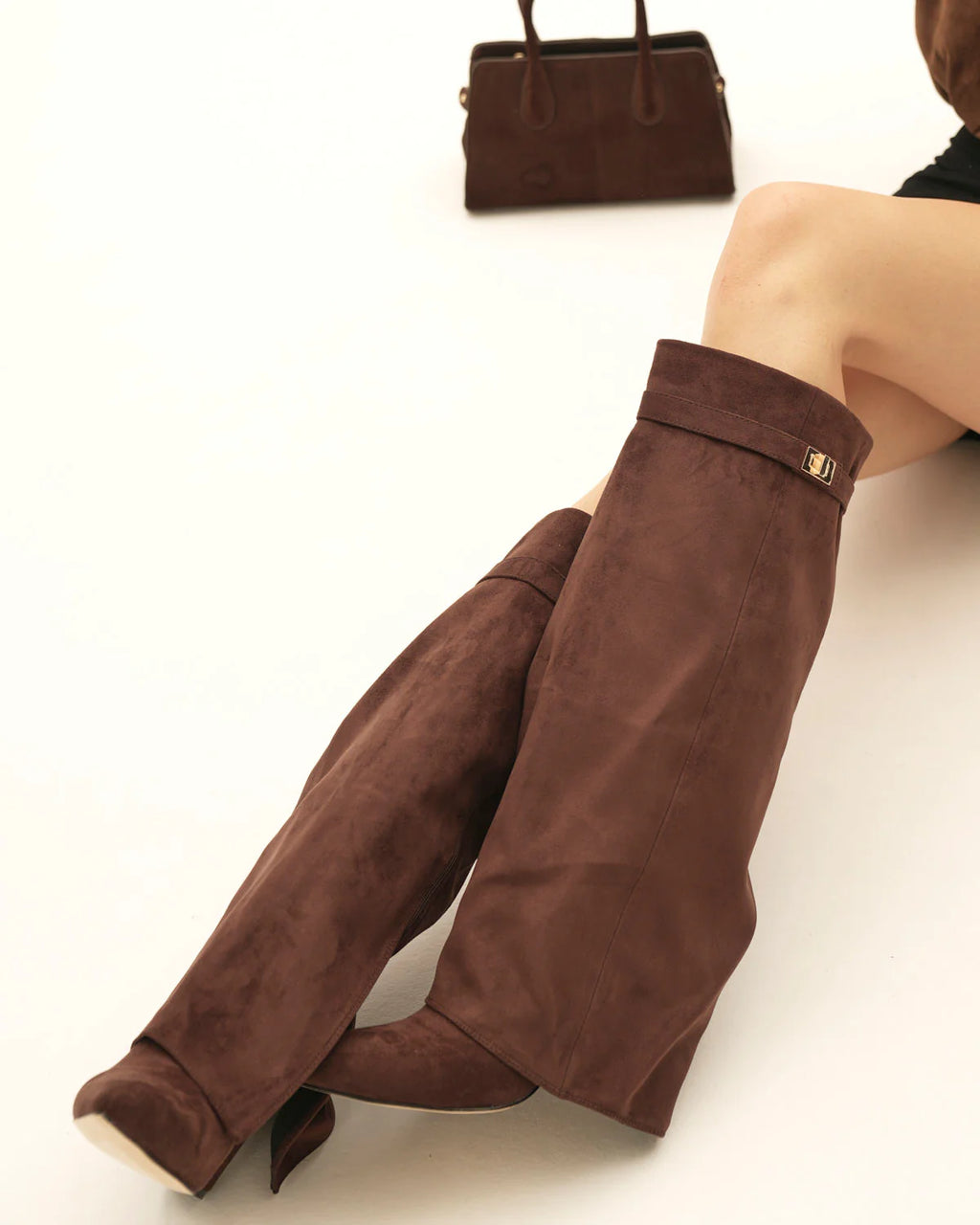 Suede knee high boots