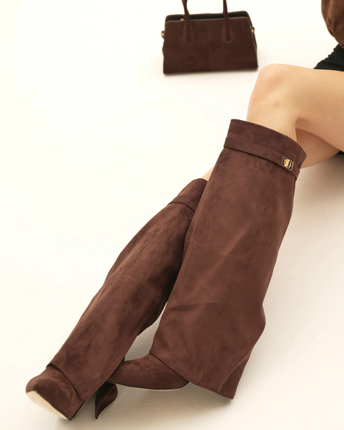 Suede knee high boots