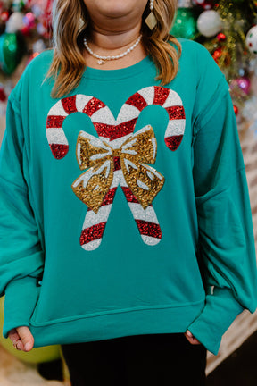 Women's Candy Cane Sequin Sweatshirt (Buy 2 Free Shipping)