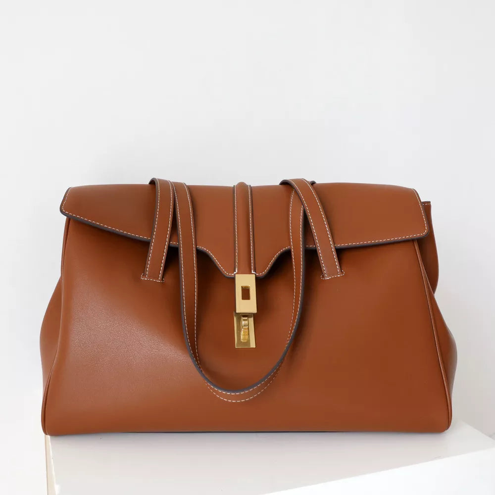 Lila Genuine Leather Tote Bag