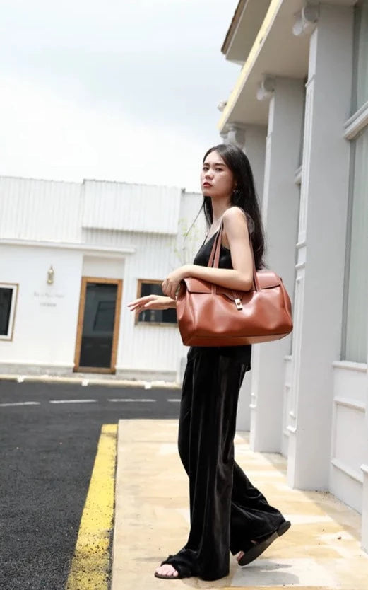 Lila Genuine Leather Tote Bag