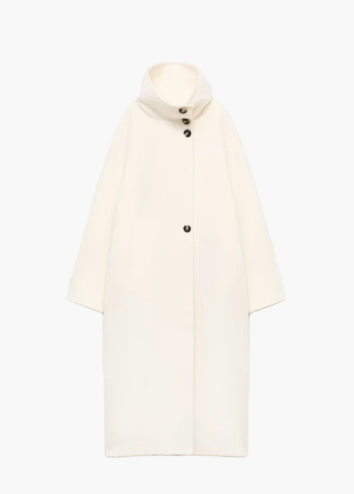 Long coat with high collar Sisley