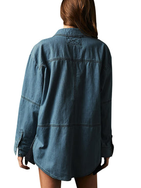 New Women's Denim V-Neck Pullover Shirt (Buy 2 Free Shipping)