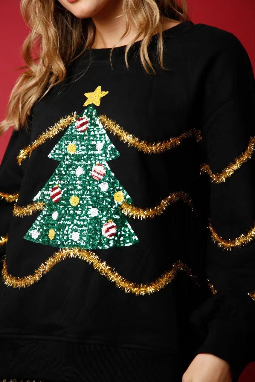 Women's Christmas Tree Sequin Sweatshirt (Buy 2 Free Shipping)