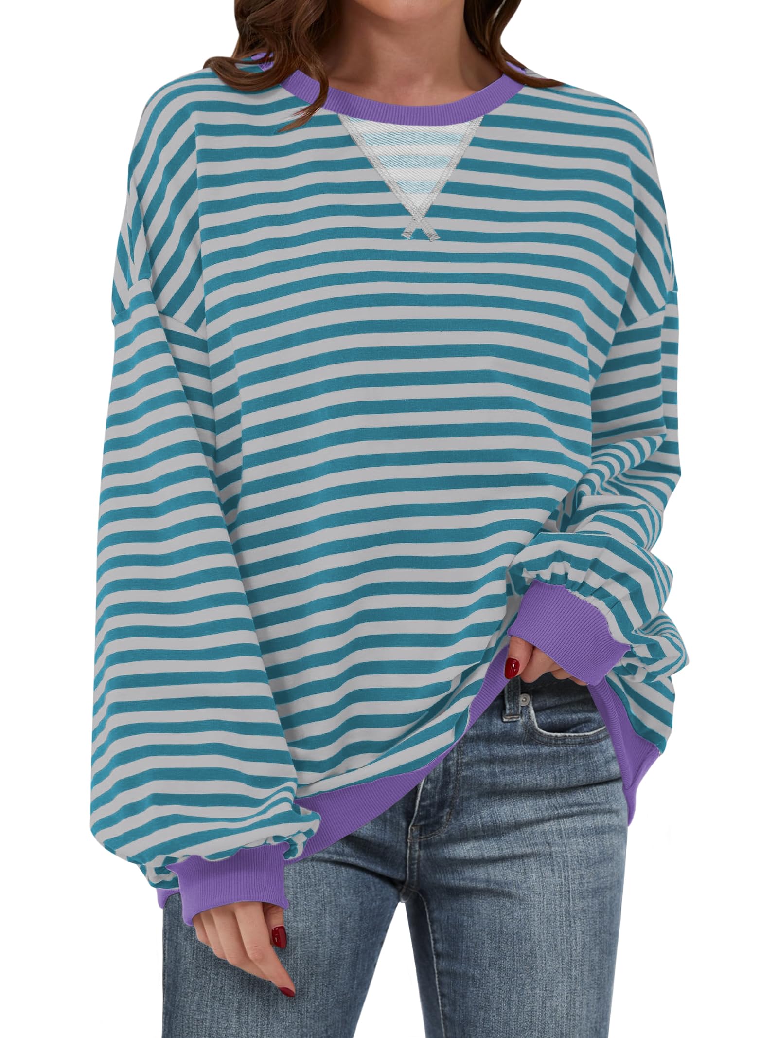 Women's Striped Oversized Sweatshirt (Buy 2 Free Shipping)