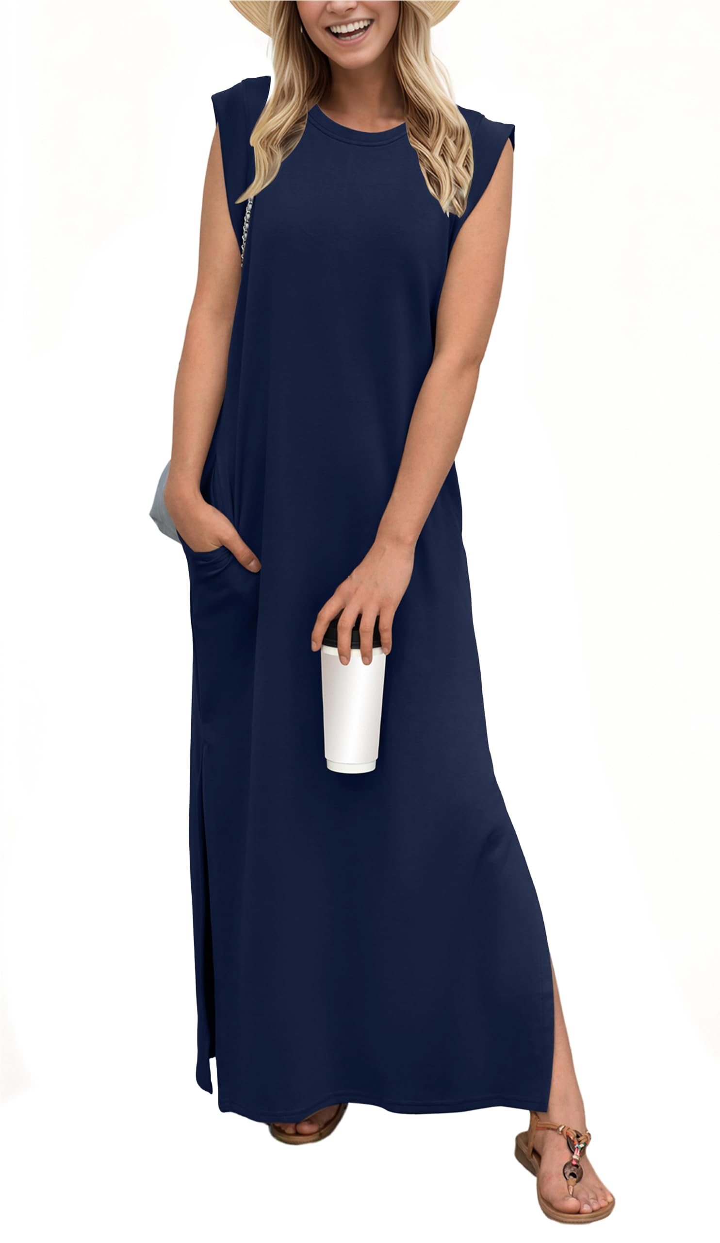 WOMEN'S CASUAL LOOSE SPLIT WRINKLE-FREE MAXI DRESS (BUY 2 FREE SHIPPING)