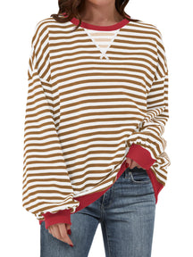 Women's Striped Oversized Sweatshirt (Buy 2 Free Shipping)