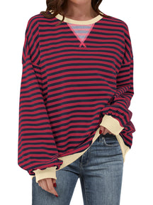 Women's Striped Oversized Sweatshirt (Buy 2 Free Shipping)