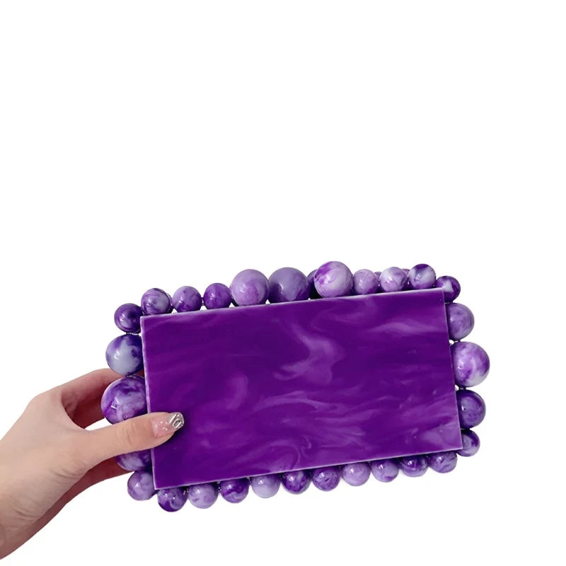 Marbled Acrylic Clutch Bag