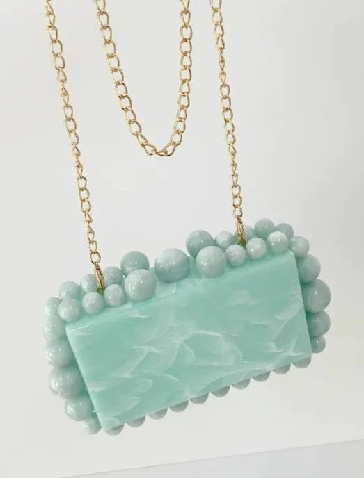 Marbled Acrylic Clutch Bag