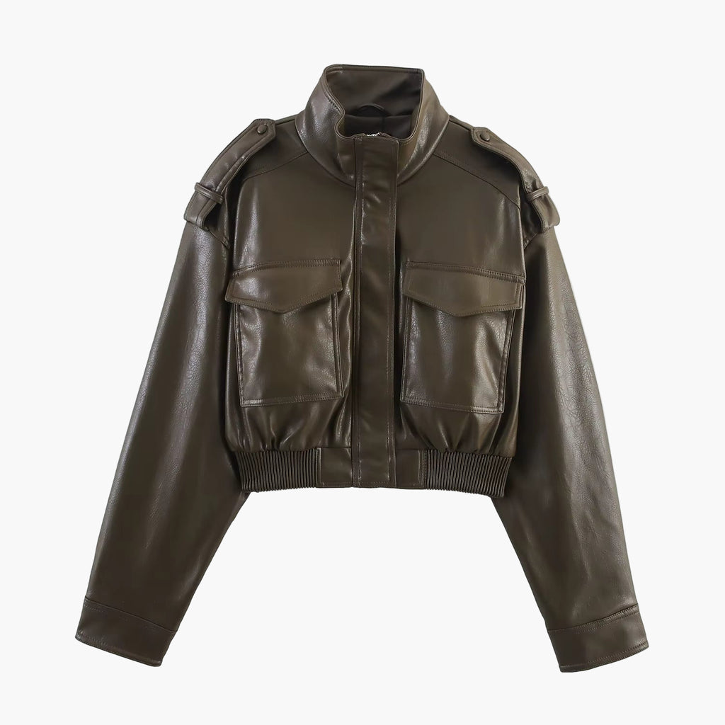 Taty Leather Bomber Jacket
