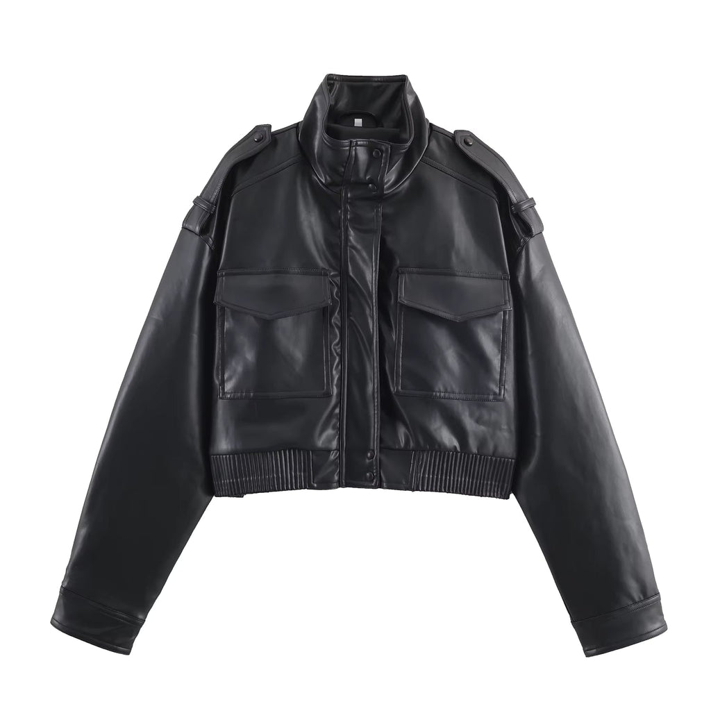 Taty Leather Bomber Jacket
