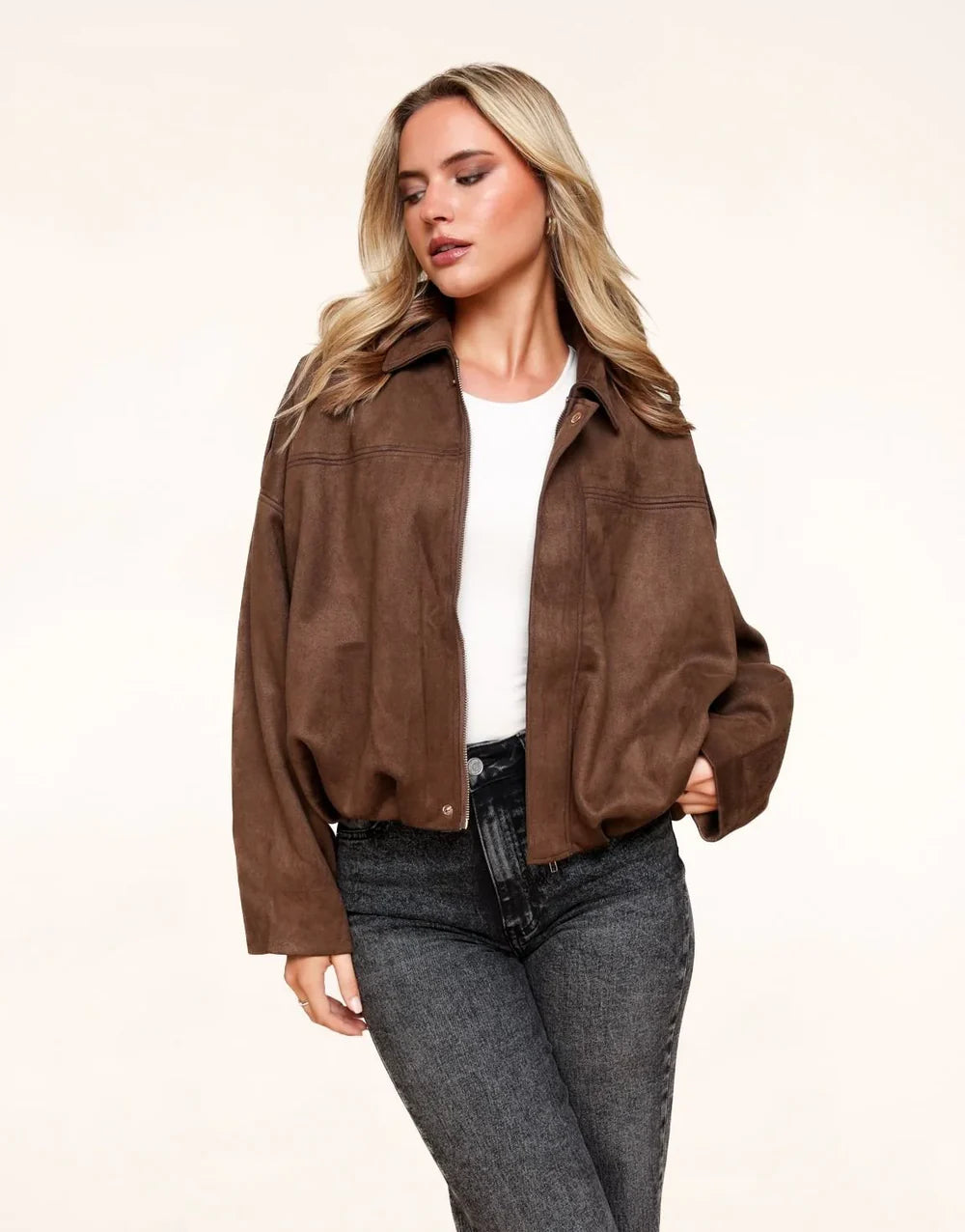 Suede Bomber Jacket