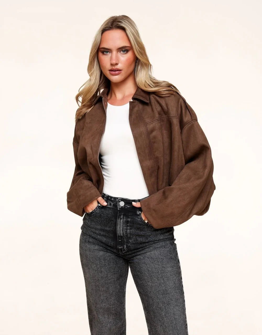 Suede Bomber Jacket