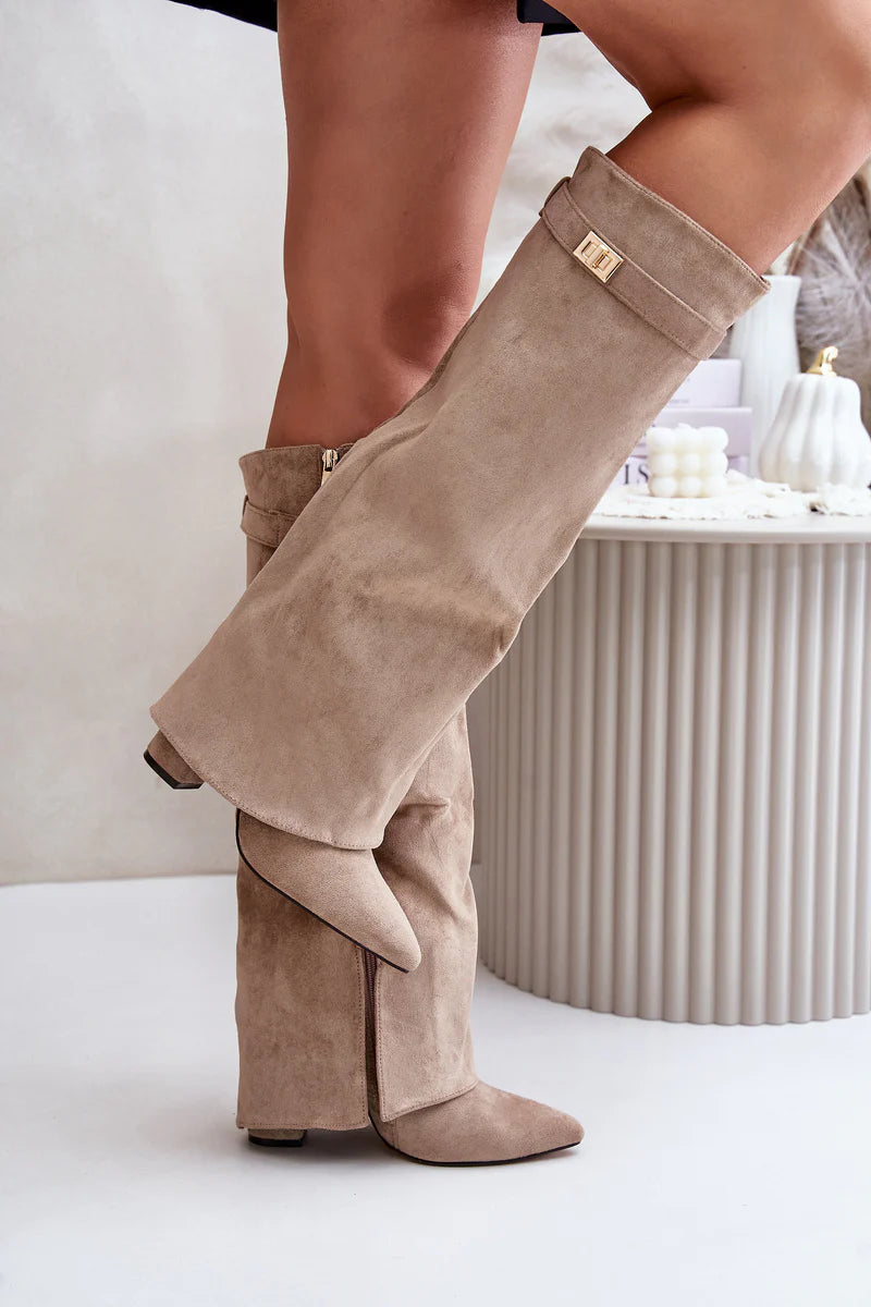 Suede knee high boots