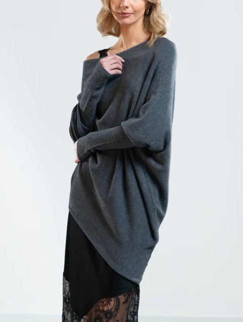 New Asymmetric Draped Jumper - One Size (Buy 2 Free Shipping)