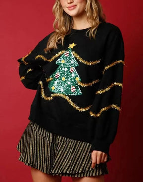 Women's Christmas Tree Sequin Sweatshirt (Buy 2 Free Shipping)