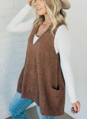 ✨ Women's Long V-neck Sweater Vest with Pockets(Buy 2 Free Shipping)