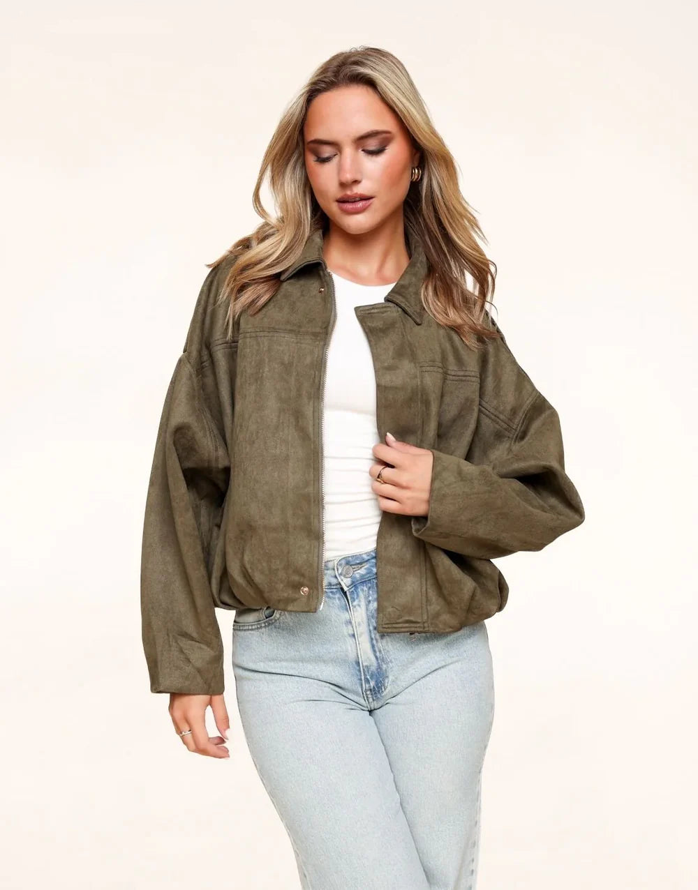 Suede Bomber Jacket