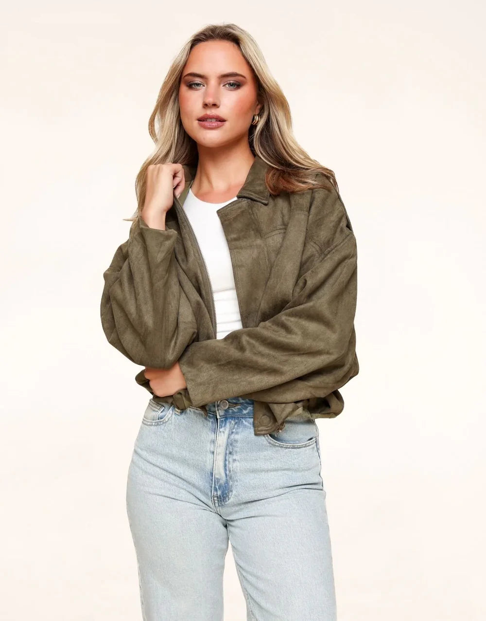 Suede Bomber Jacket