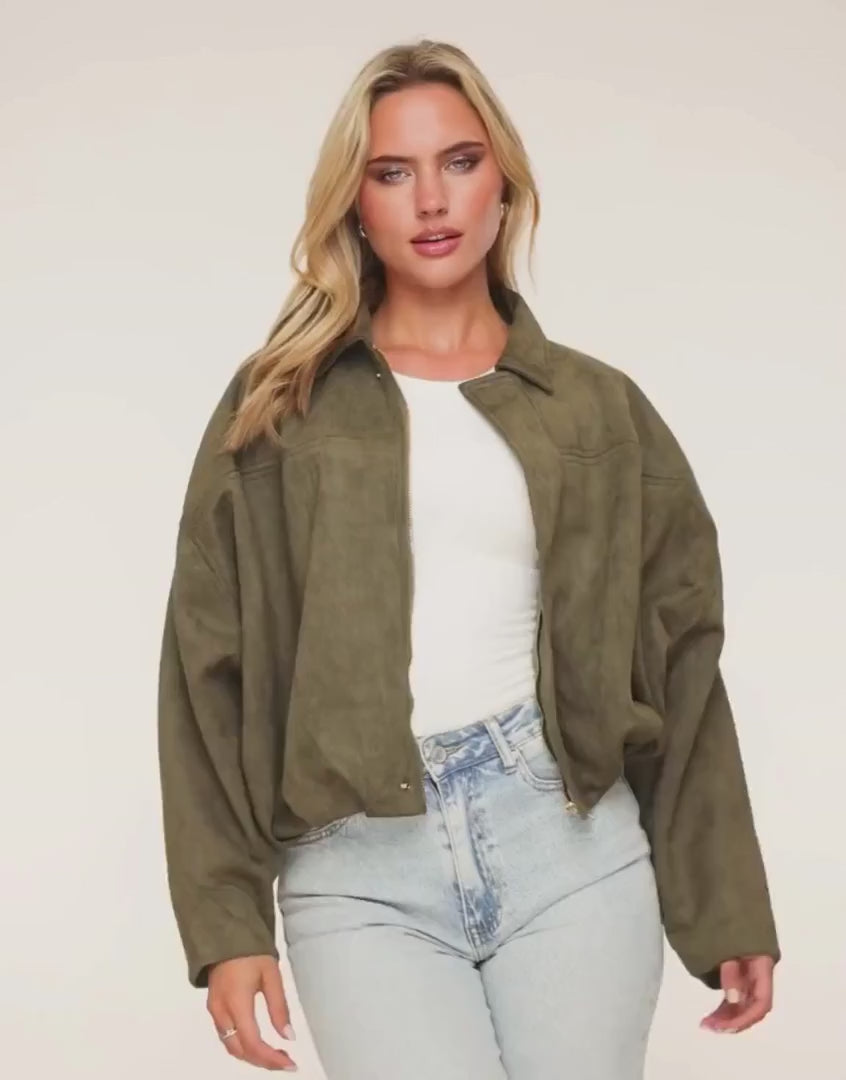 Suede Bomber Jacket