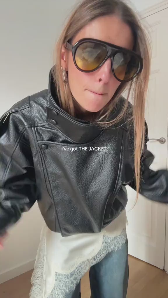 Violetta asymmetrical leather jacket